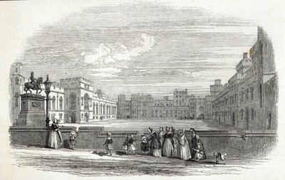 1846年10月10日の「The Illustrated London News」からのウィンザー城の大四角形 作： English School